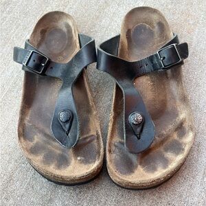 Birkenstock Gizeh Women's 36 or size 5 Birko-Flor Thong Black